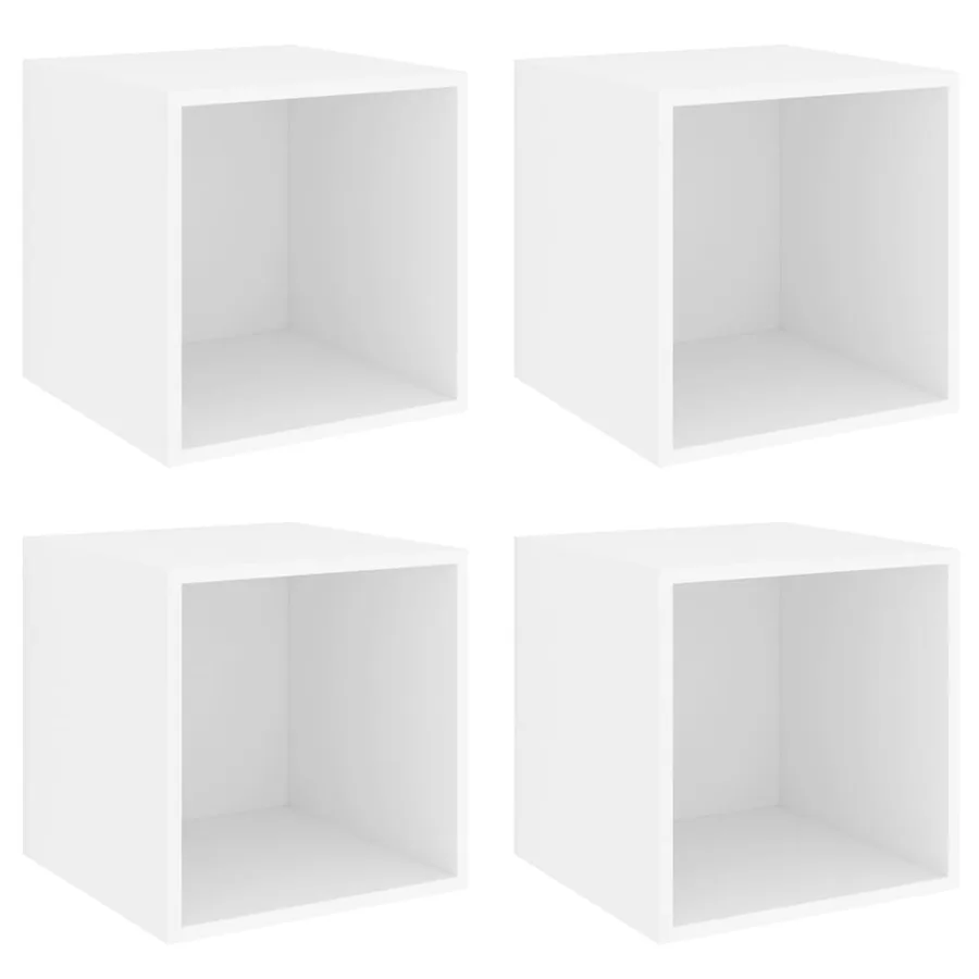 Armoires murales 4 pcs Blanc 37x37x37 cm Bois d’ingénierie - 2