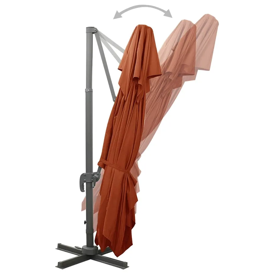 Parasol de jardin déporté avec double plateau en terre cuite 400 x 300 cm - 4