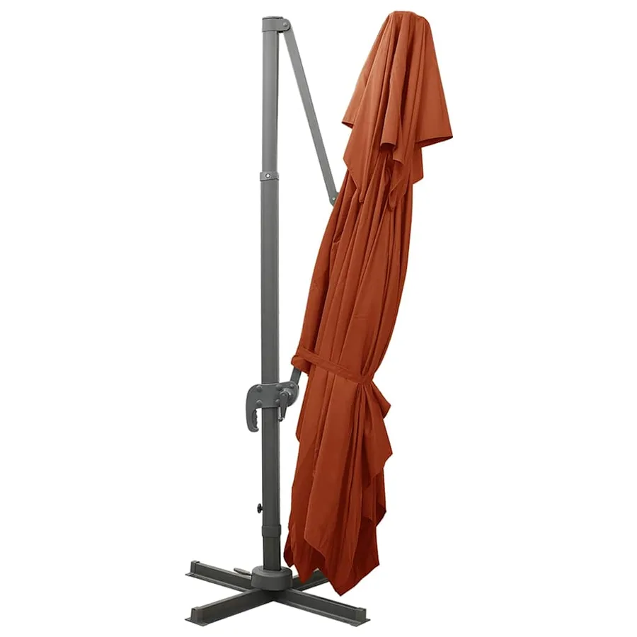 Parasol de jardin déporté avec double plateau en terre cuite 400 x 300 cm - 5
