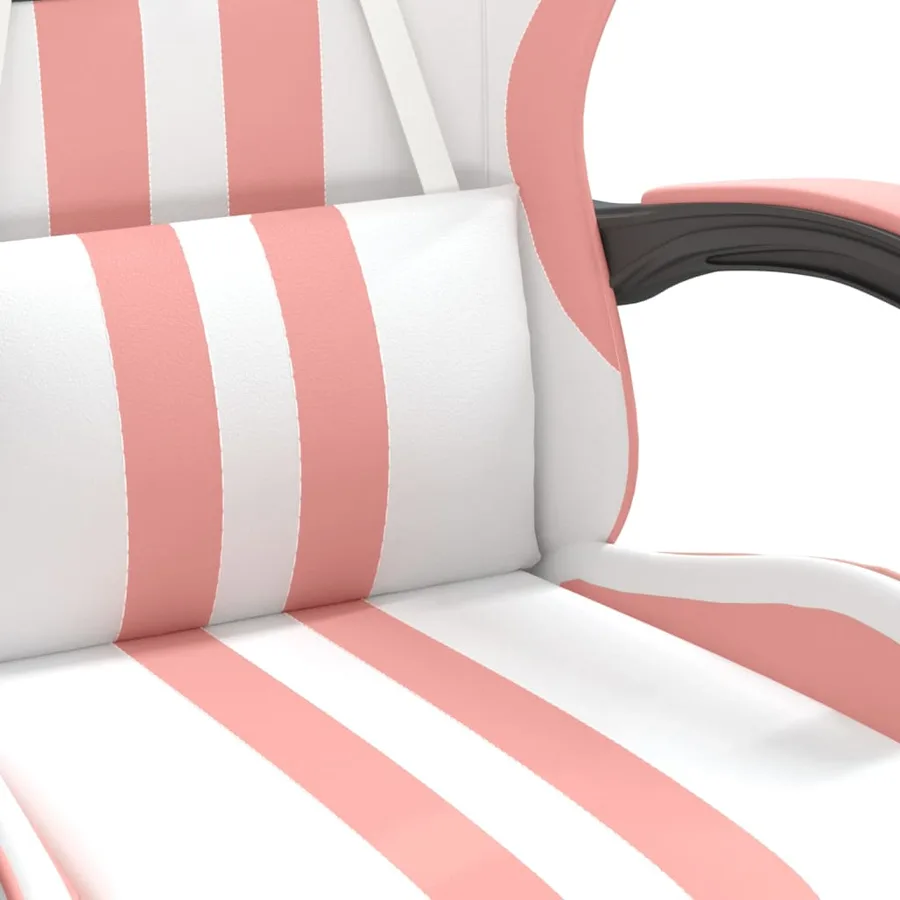 Chaise de jeu avec repose-pied Blanc et rose Similicuir - 9