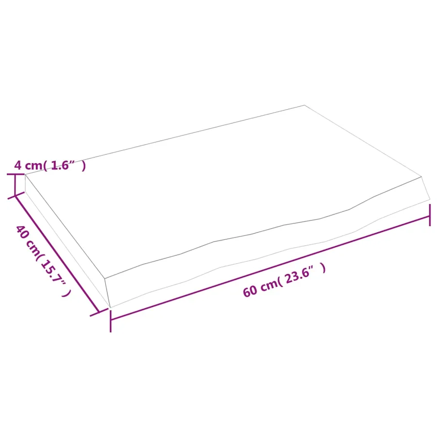 Étagère murale 60x40x(2-4) cm bois de chêne massif non traité - 9
