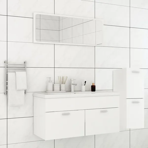 Ensemble de meubles de salle de bain Blanc Aggloméré