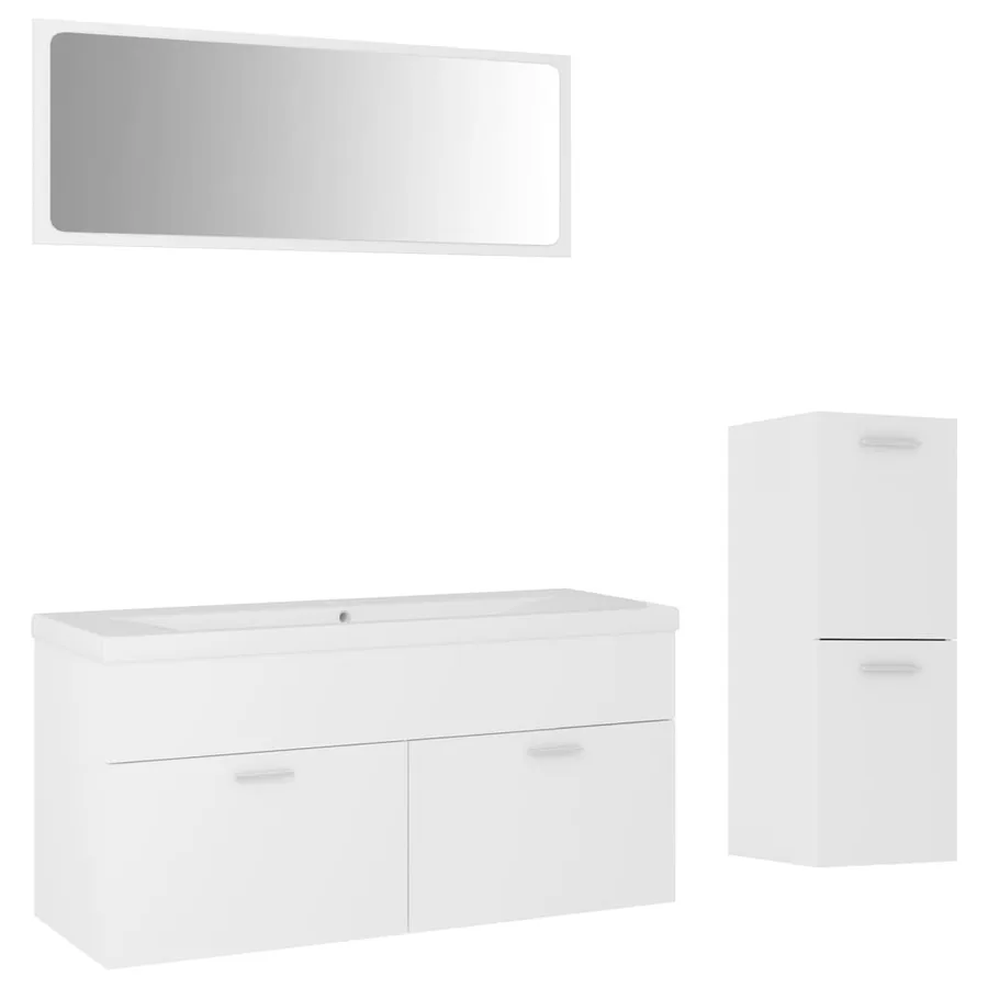 Ensemble de meubles de salle de bain Blanc Aggloméré - 2