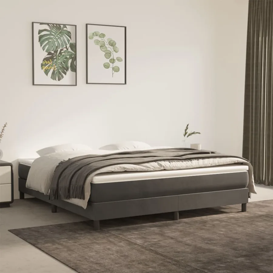 Matelas de lit à ressorts ensachés fermeté moyenne 193x203x20 cm velours