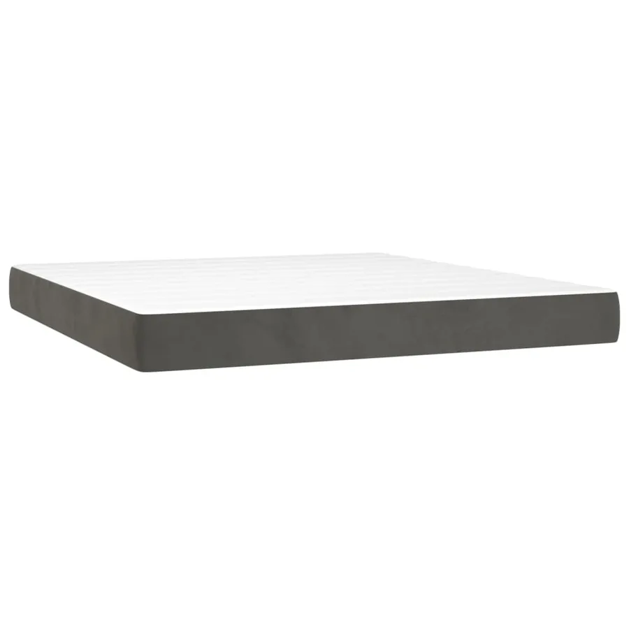 Matelas de lit à ressorts ensachés fermeté moyenne 193x203x20 cm velours - 2