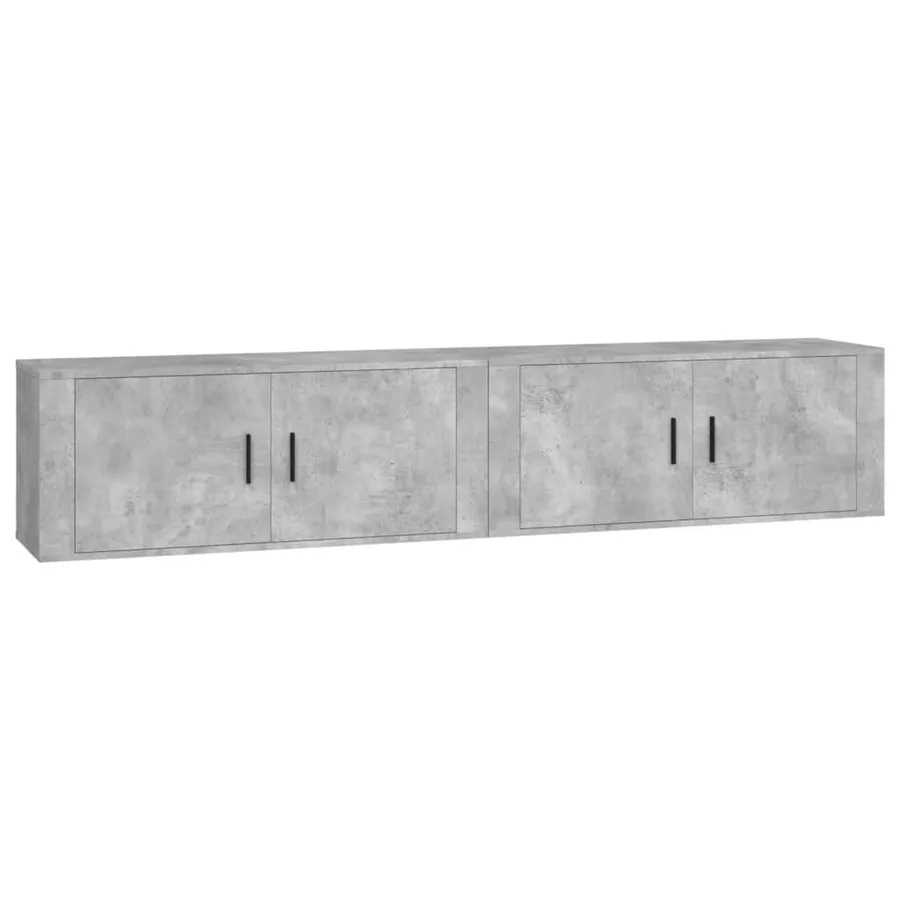 Meubles TV muraux 2 pcs gris béton 100x34,5x40 cm - 2