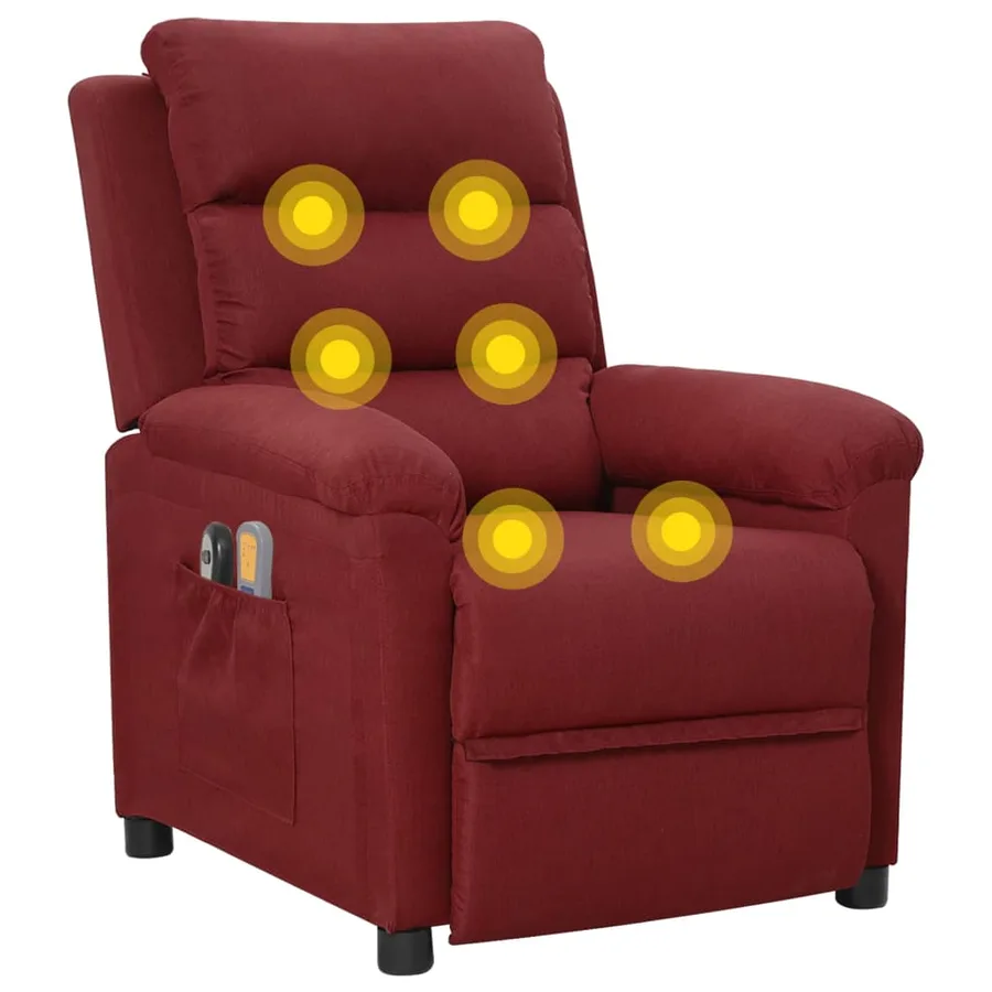 Fauteuil électrique de massage Bordeaux Tissu - 9