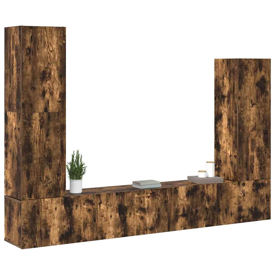 Ensemble de meubles TV 4 pcs Chêne fumé Bois d'ingénierie - 3