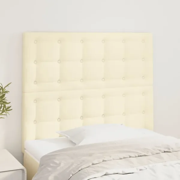 Tête de lit Crème 90x5x118/128 cm Similicuir