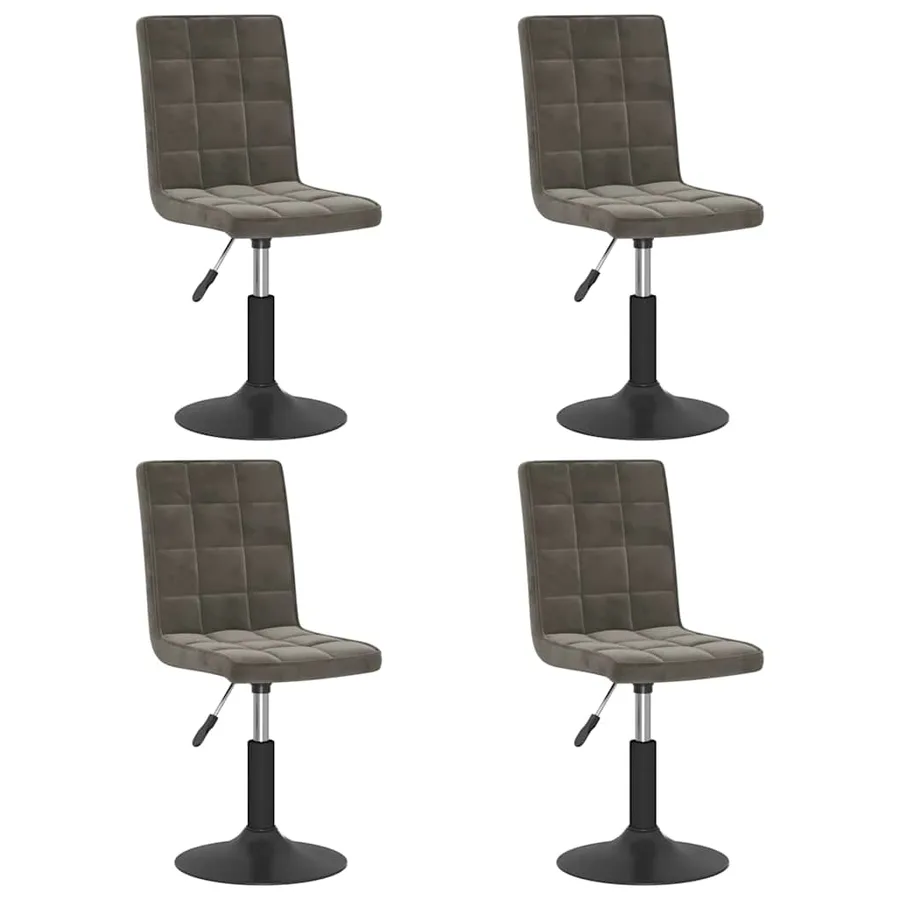 Chaises pivotantes à manger lot de 4 gris foncé velours - 2