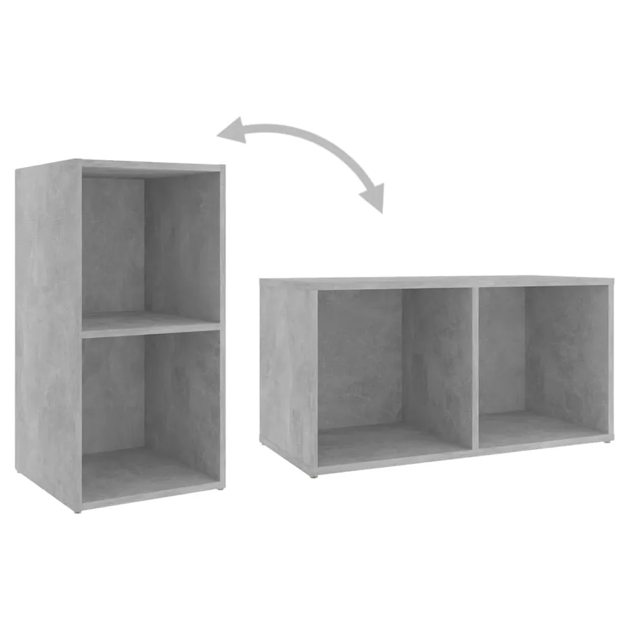 Meuble TV gris béton 72x35x36,5 cm bois d’ingénierie - 8