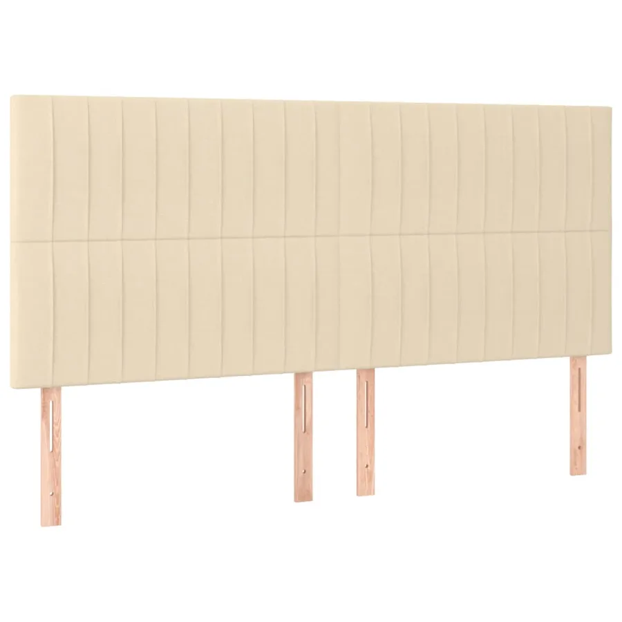 Tête de lit Crème 160x5x118/128 cm Tissu - 2