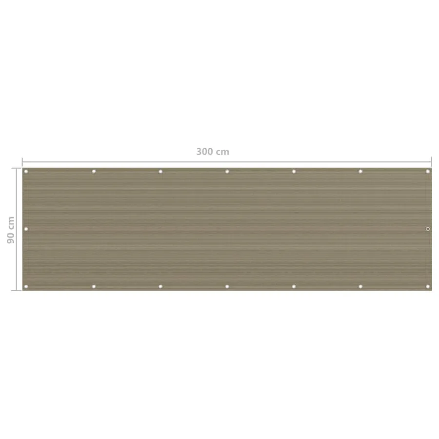 Écran de balcon Taupe 90x300 cm PEHD - 5