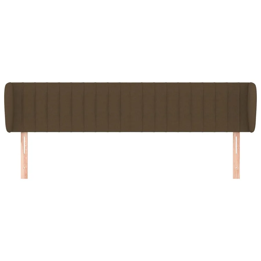 Tête de lit avec oreilles Marron foncé 183x23x78/88 cm Tissu - 3