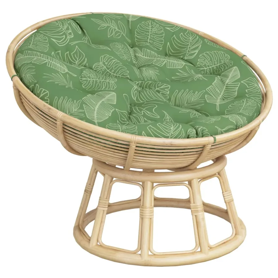 Coussin rond à motif de feuilles Ø 100 x11 cm tissu oxford - 3