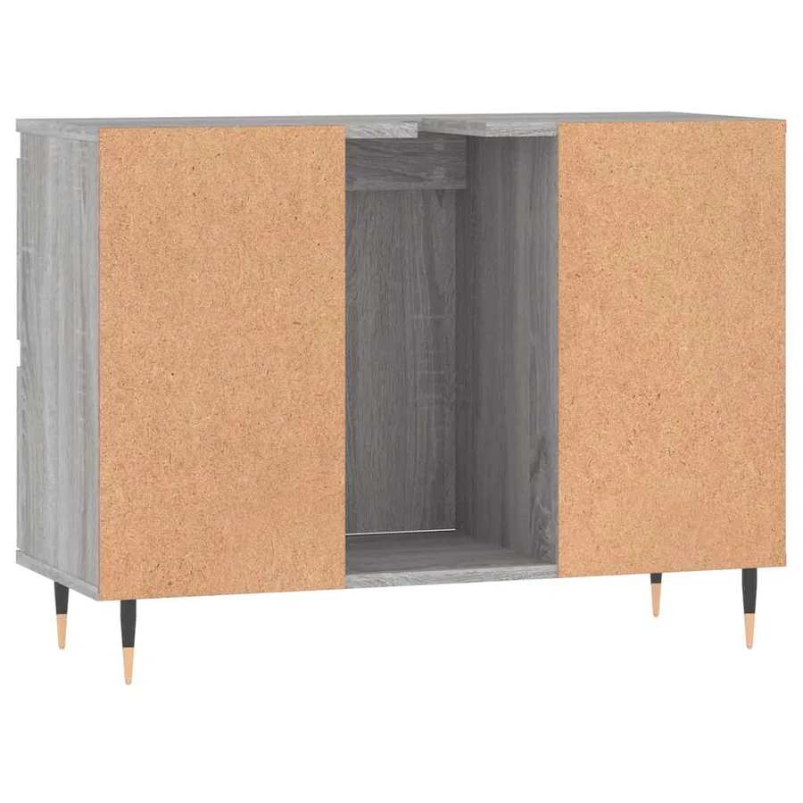 Armoire salle de bain sonoma gris 80x33x60 cm bois d'ingénierie - 7
