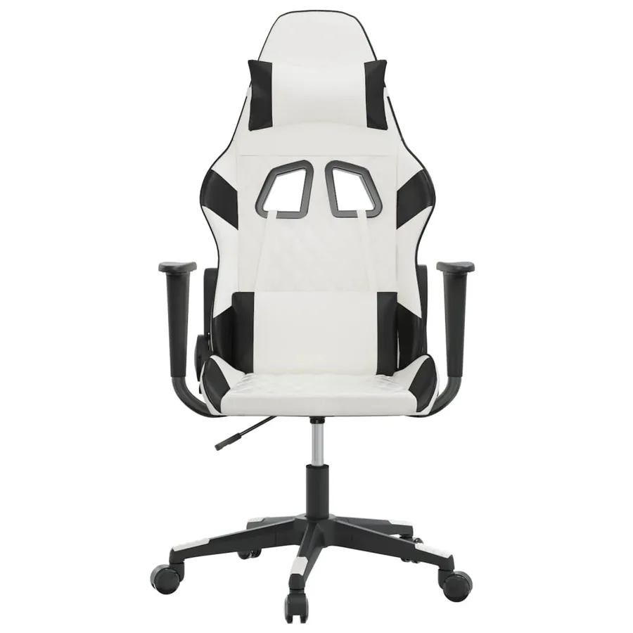 Chaise de jeu Blanc et noir Similicuir - 3