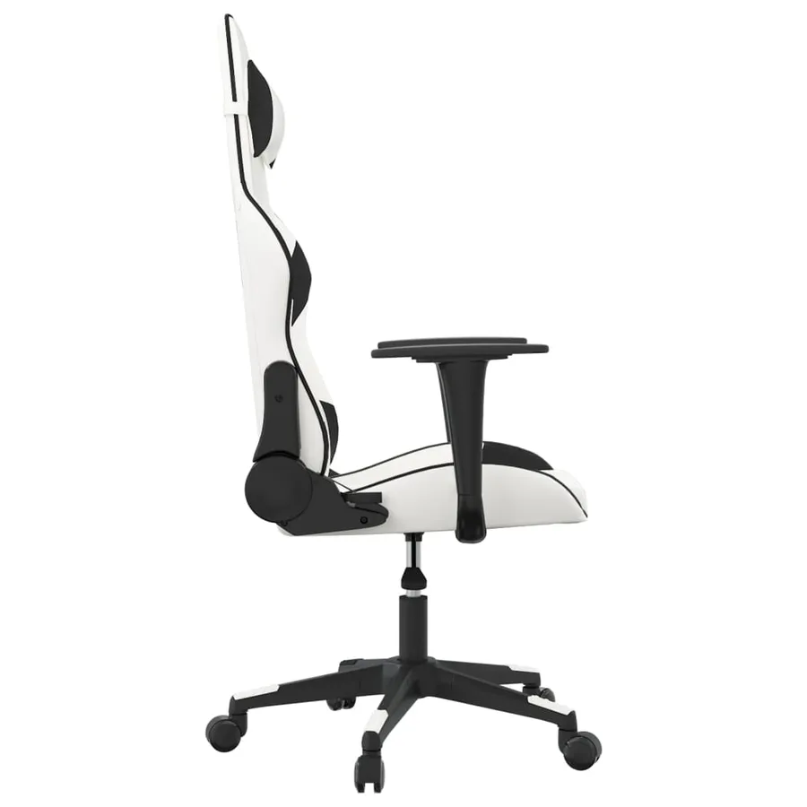 Chaise de jeu Blanc et noir Similicuir - 4
