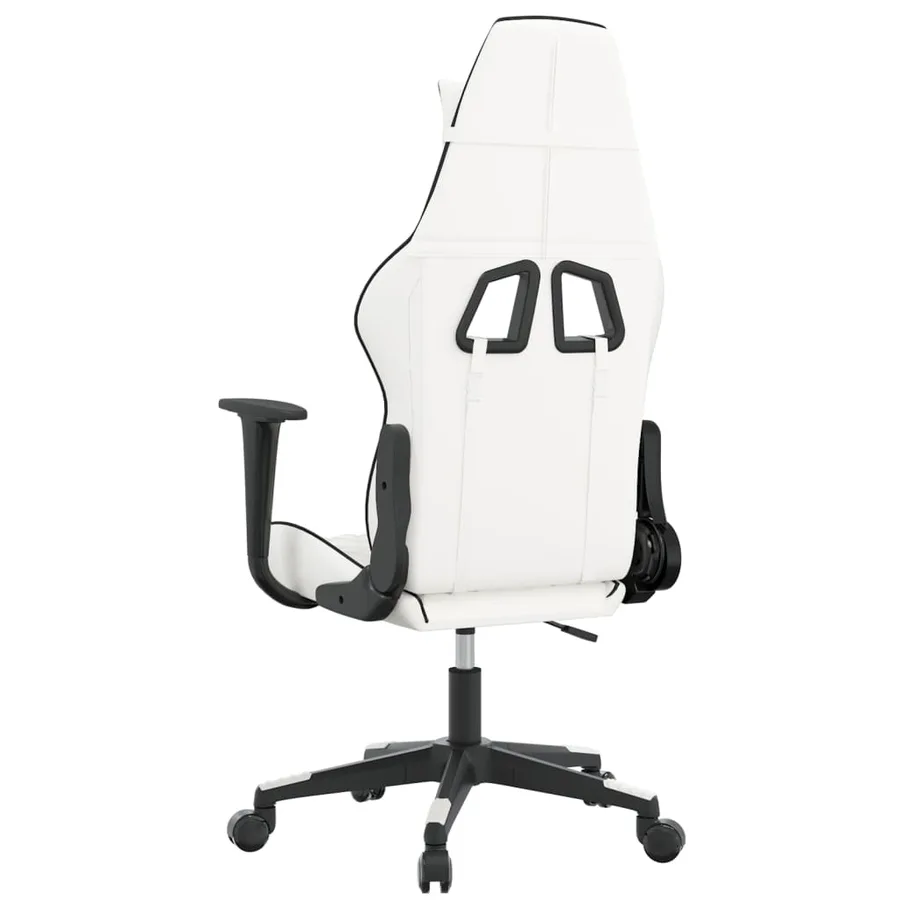 Chaise de jeu Blanc et noir Similicuir - 5