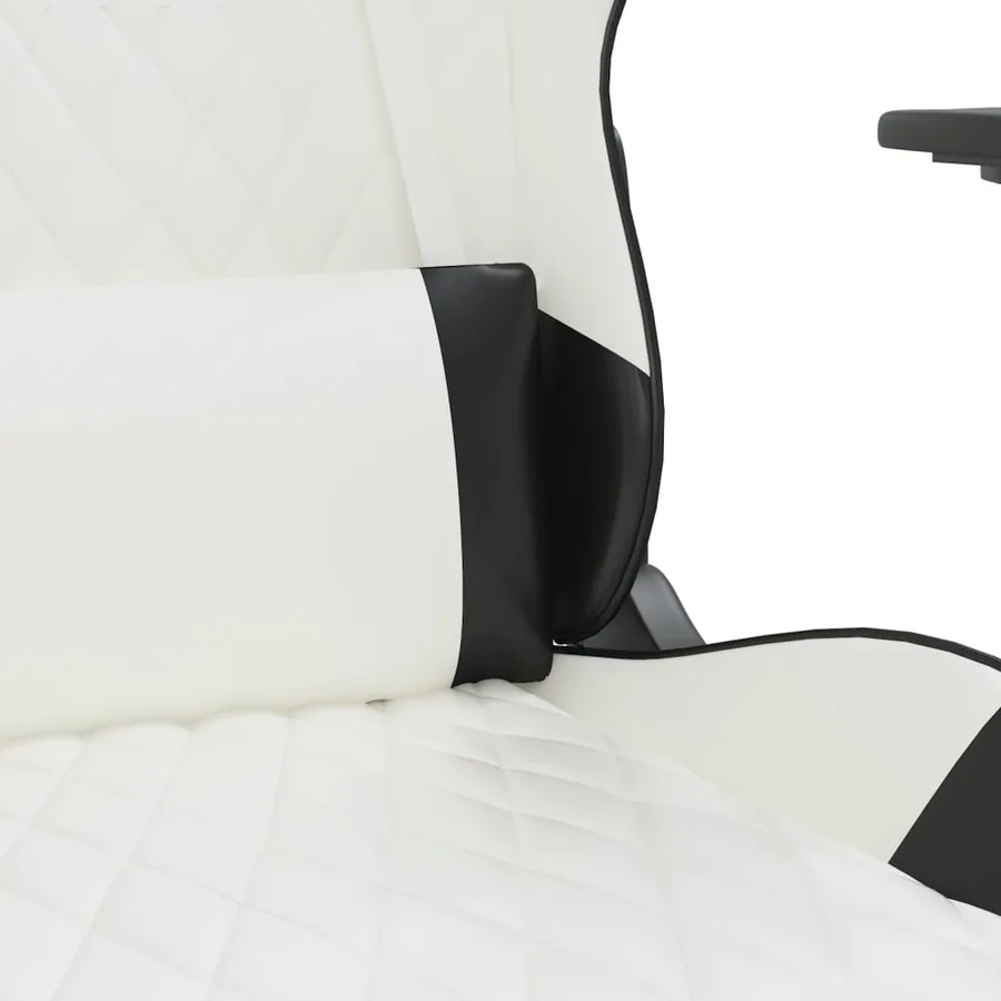 Chaise de jeu Blanc et noir Similicuir - 8