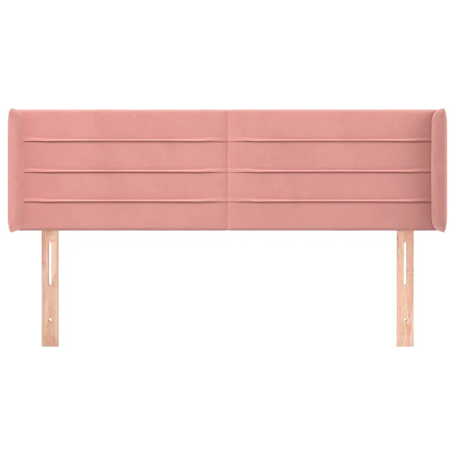 Tête de lit avec oreilles Rose 147x16x78/88 cm Velours - 3