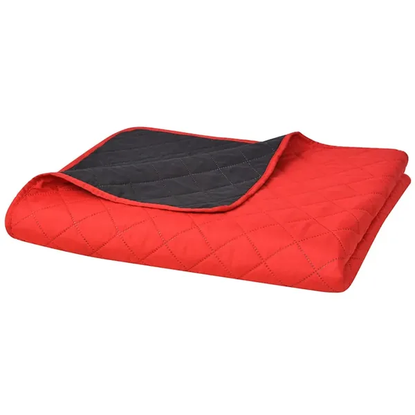 Couvre-lit matelassé double-face Rouge et noir 170x210 cm