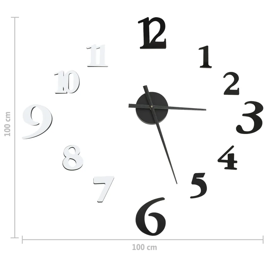 Horloge murale 3D Design moderne Noir et blanc 100 cm XXL - 5