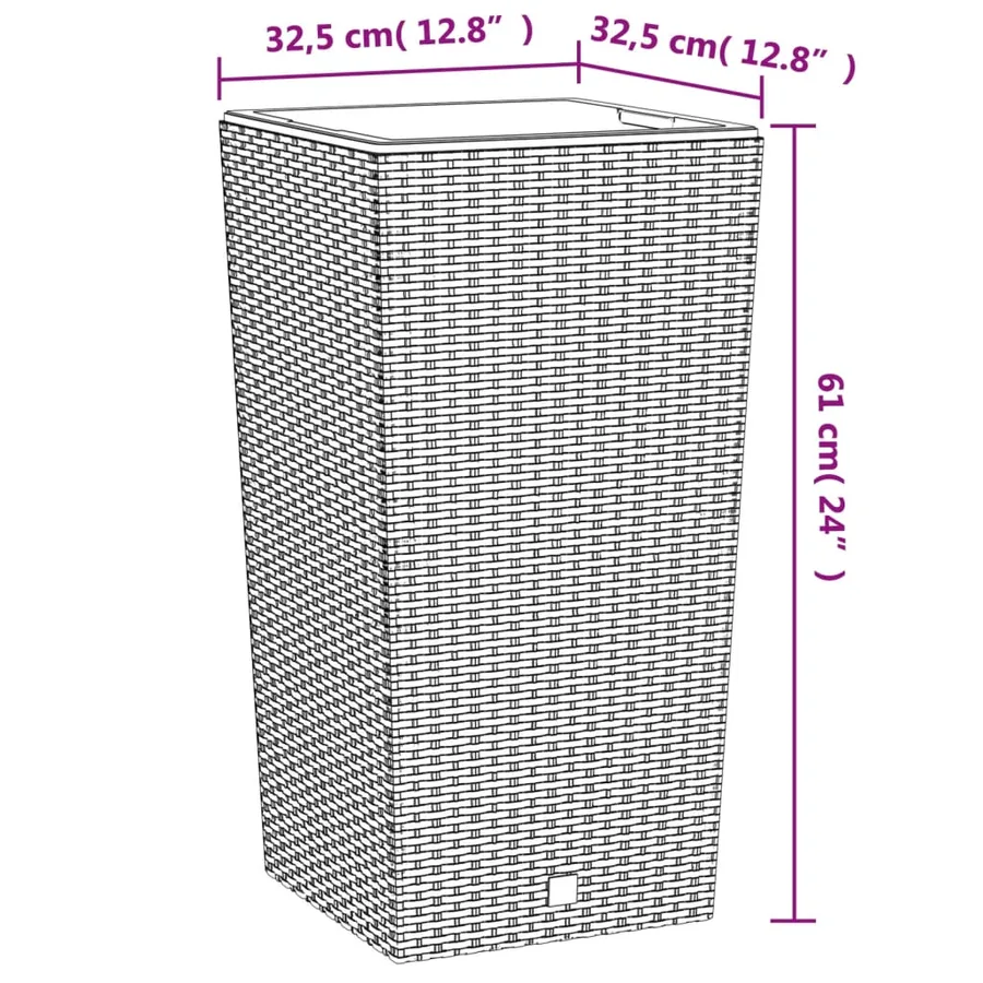 Jardinière et intérieur amovible blanc 21 /49 L rotin PP - 7