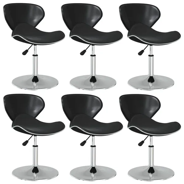 Chaises à manger lot de 6 noir similicuir