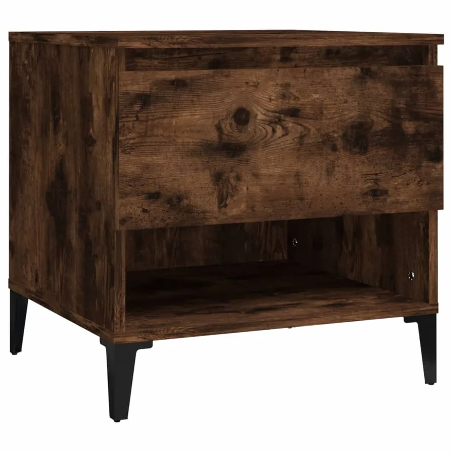 Table d'appoint Chêne fumé 50x46x50 cm Bois d'ingénierie - 2
