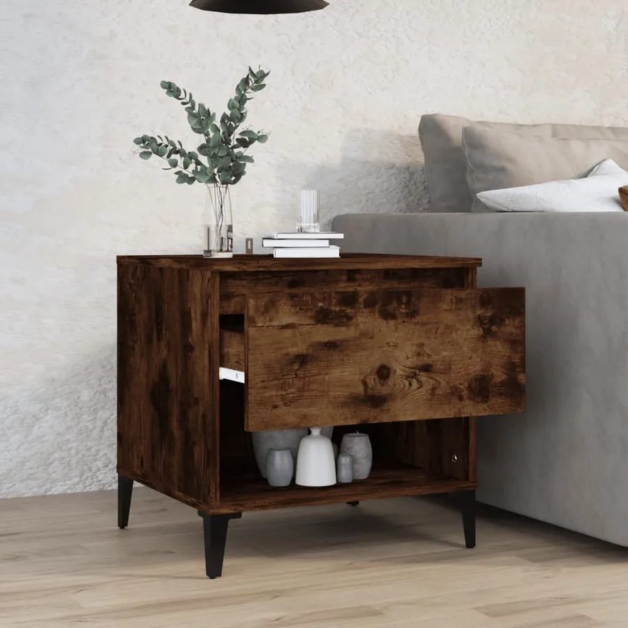 Table d'appoint Chêne fumé 50x46x50 cm Bois d'ingénierie - 3