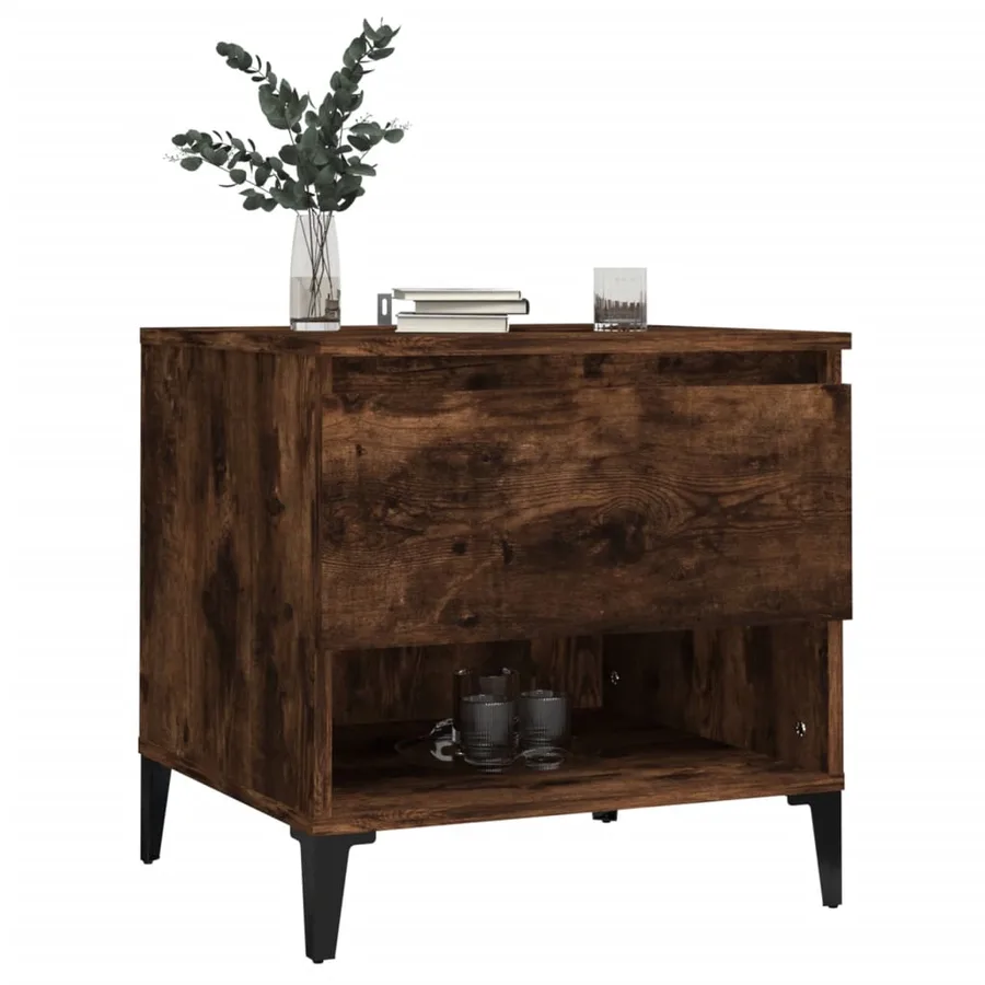 Table d'appoint Chêne fumé 50x46x50 cm Bois d'ingénierie - 4
