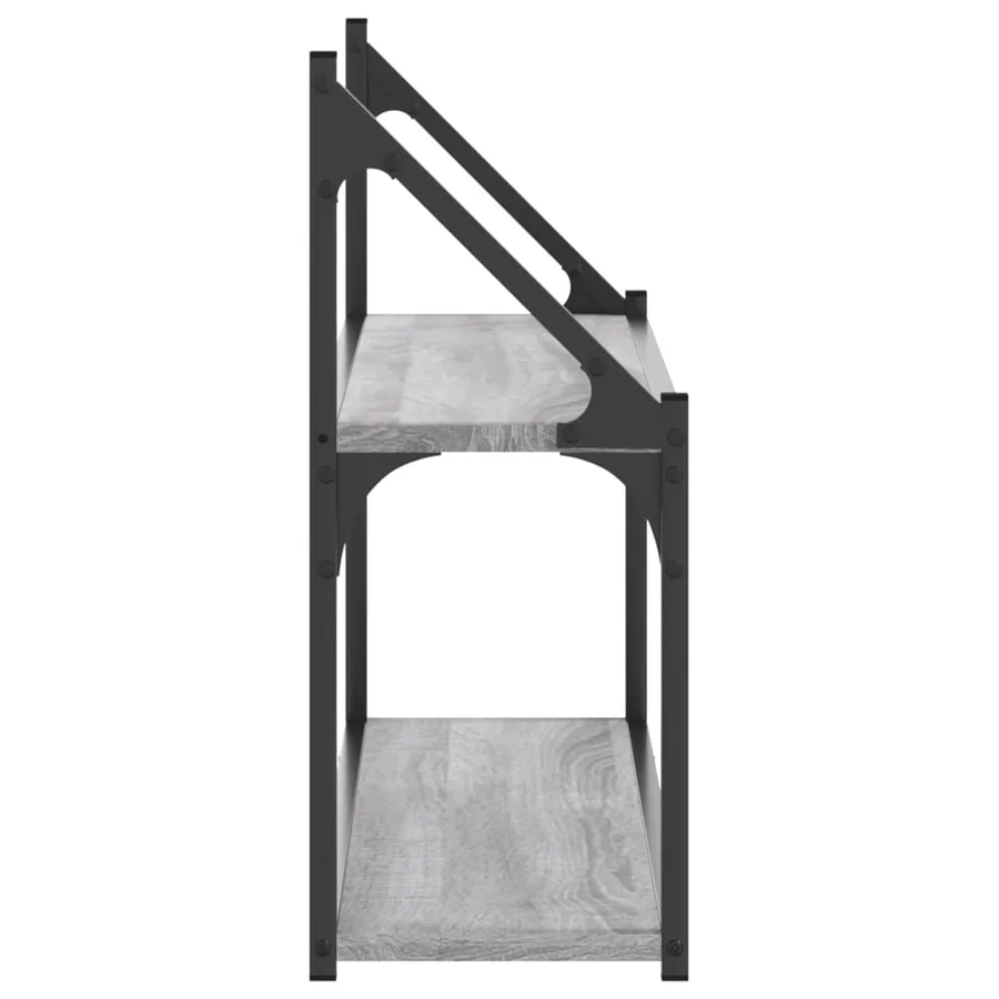 Étagère murale 2 niveaux sonoma gris 80x21x51 cm - 5