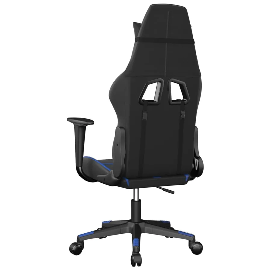 Chaise de jeu Noir et bleu Similicuir - 5