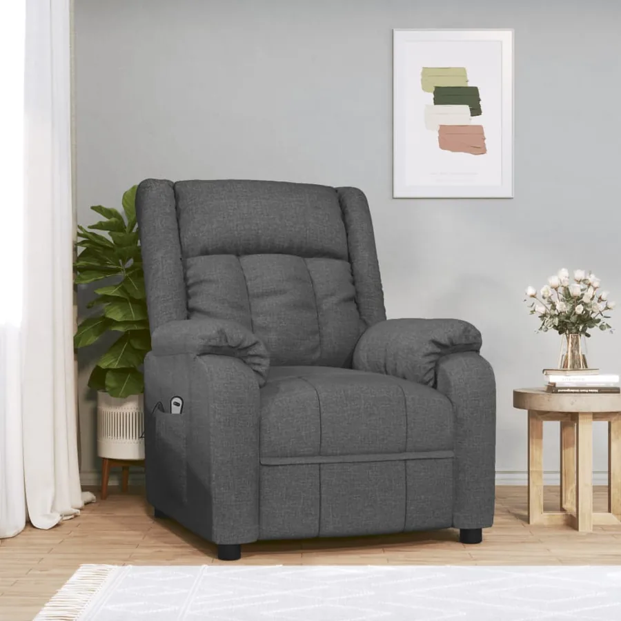 Fauteuil inclinable électrique Gris foncé Tissu