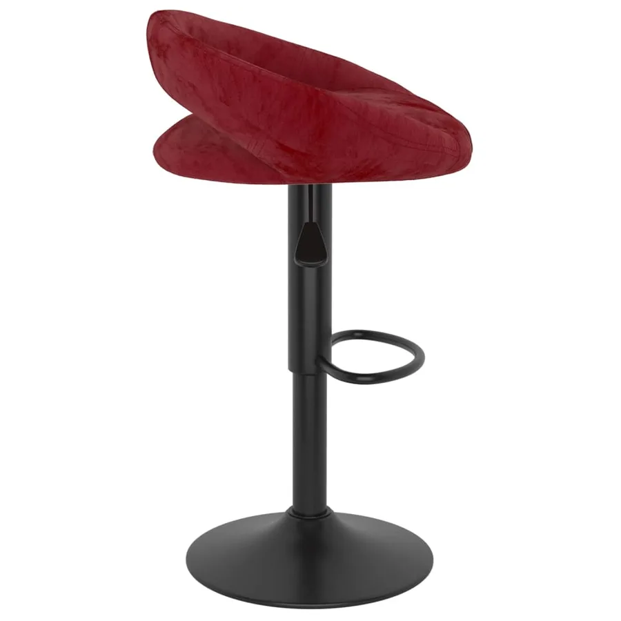 Tabourets de bar lot de 2 rouge vin velours - 4