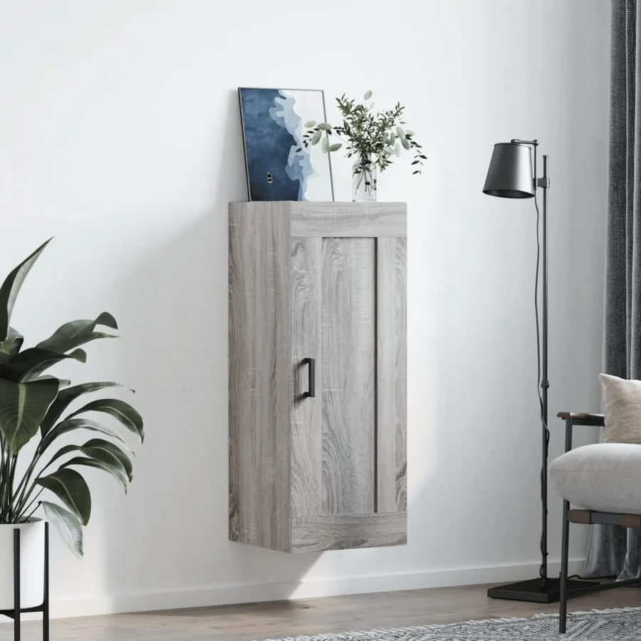 Armoire murale sonoma gris 34,5x34x90 cm bois d'ingénierie - 3