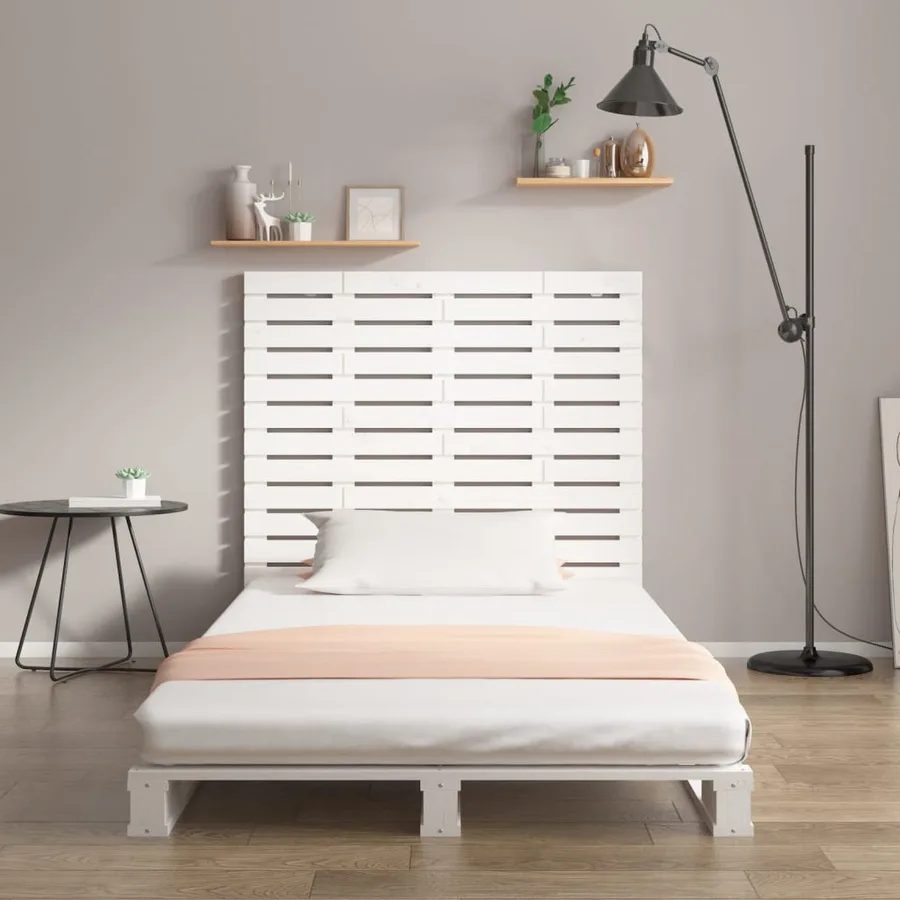 Tête de lit murale Blanc 106x3x91,5 cm Bois massif de pin - 3