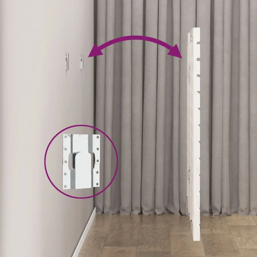 Tête de lit murale Blanc 106x3x91,5 cm Bois massif de pin - 6