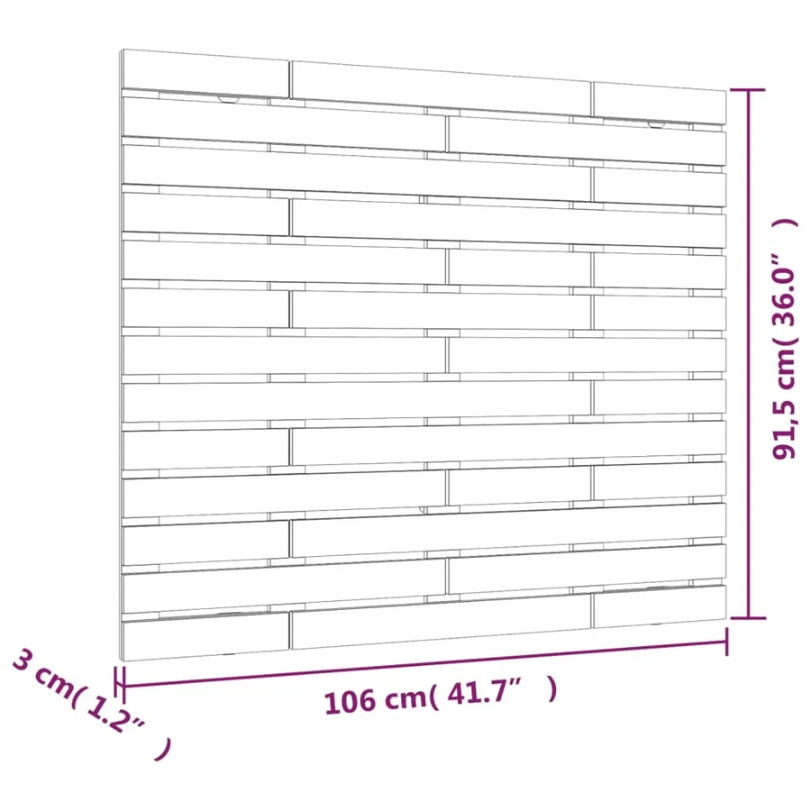Tête de lit murale Blanc 106x3x91,5 cm Bois massif de pin - 8