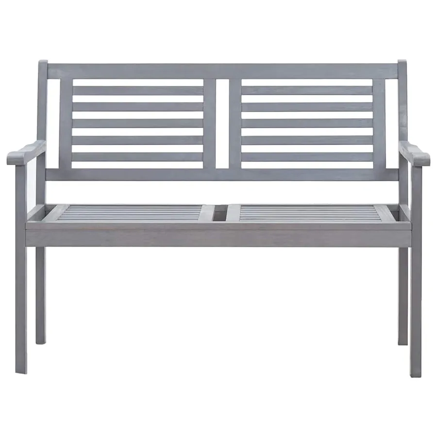 Banc de jardin 2 places avec coussin 120 cm Gris Eucalyptus - 3