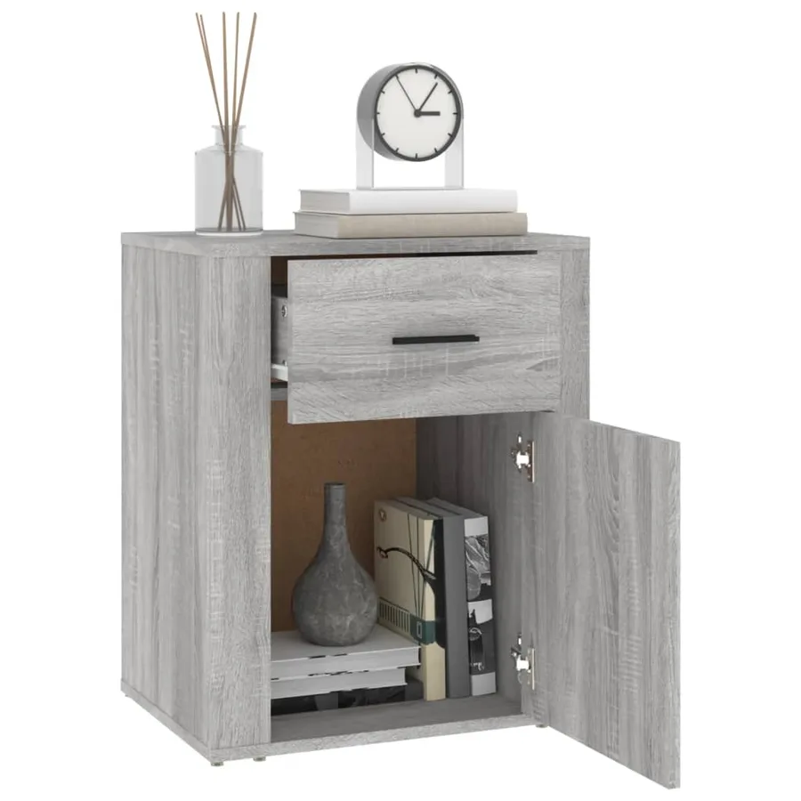 Table de chevet Sonoma gris 50x36x60 cm Bois d'ingénierie - 5
