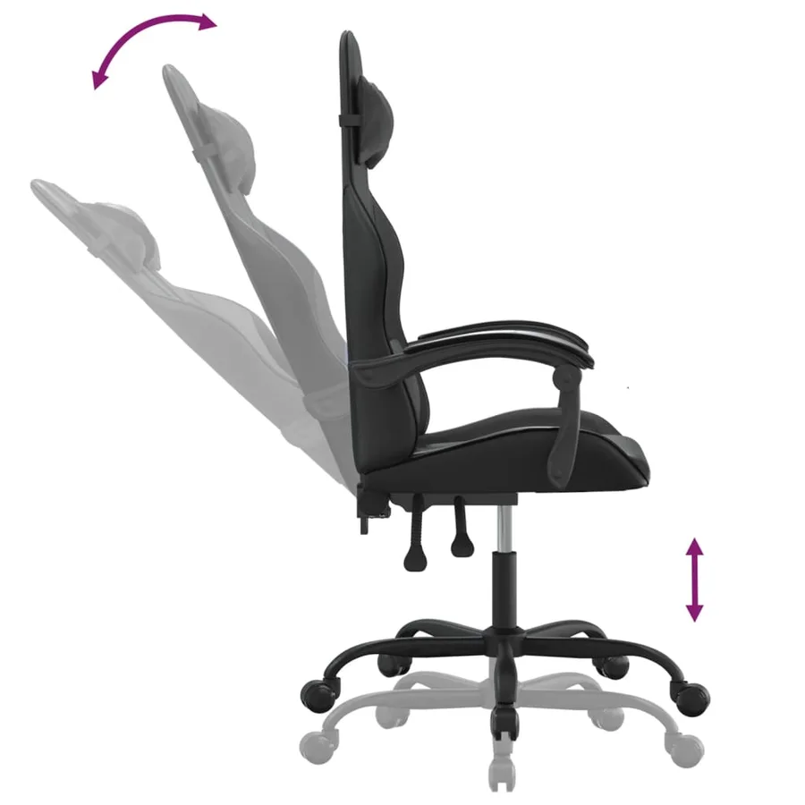 Chaise de jeu Noir Similicuir - 6