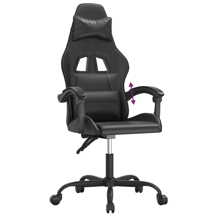 Chaise de jeu Noir Similicuir - 7