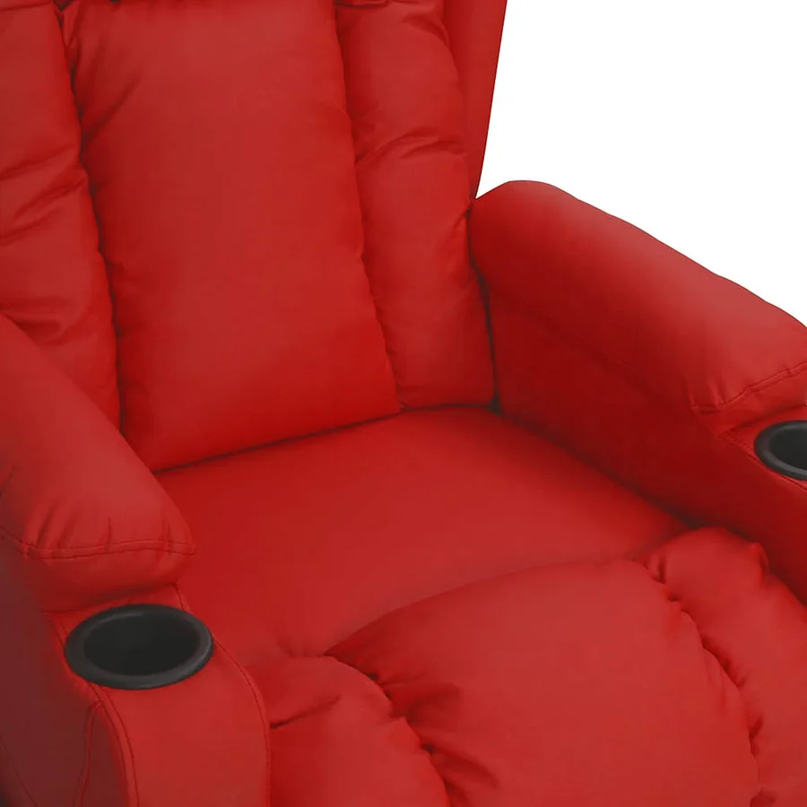 Fauteuil de massage Rouge bordeaux Similicuir - 6