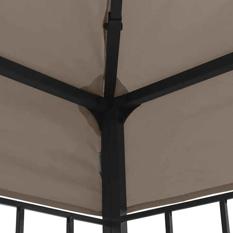 Tonnelle avec guirlande lumineuse à LED 4x3 m Taupe - 7