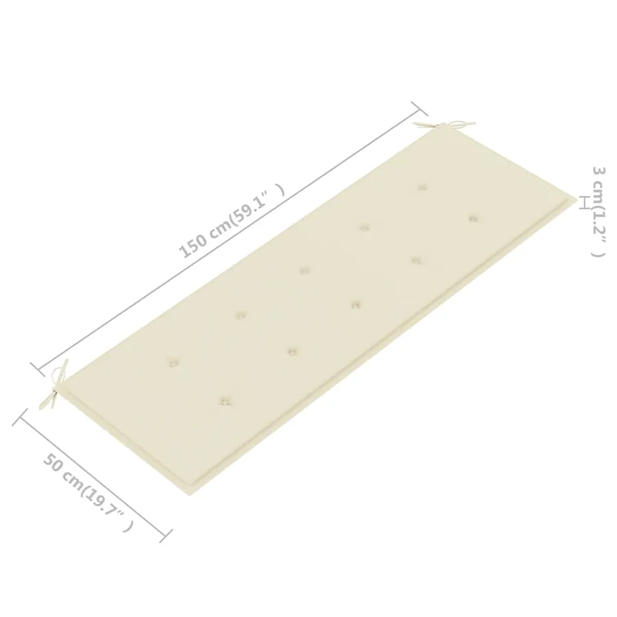 Banc de jardin 3 places avec coussin 150 cm Bois d'eucalyptus - 10