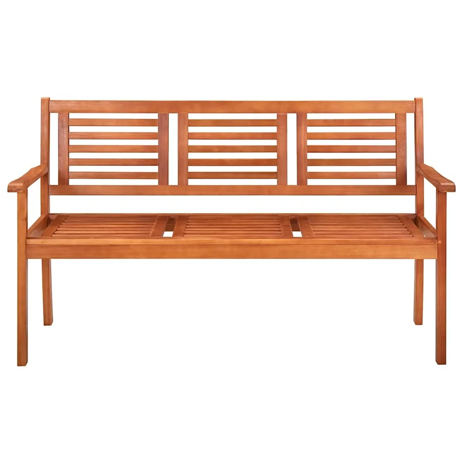 Banc de jardin 3 places avec coussin 150 cm Bois d'eucalyptus - 3