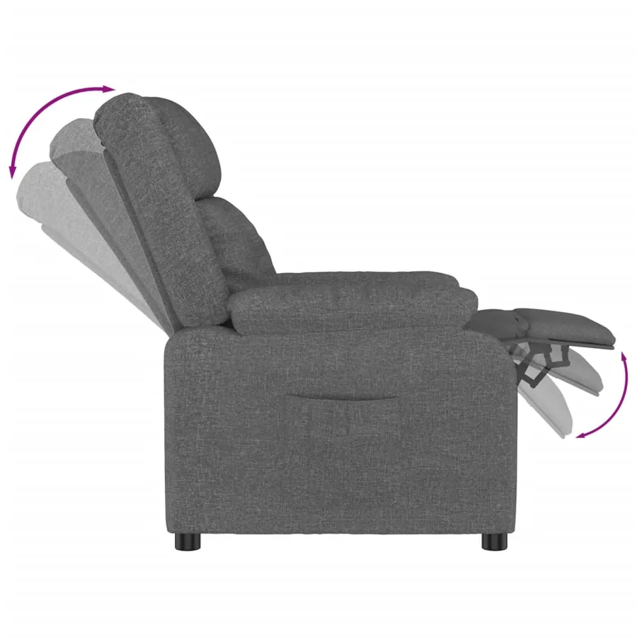 Fauteuil inclinable Gris foncé Tissu - 5