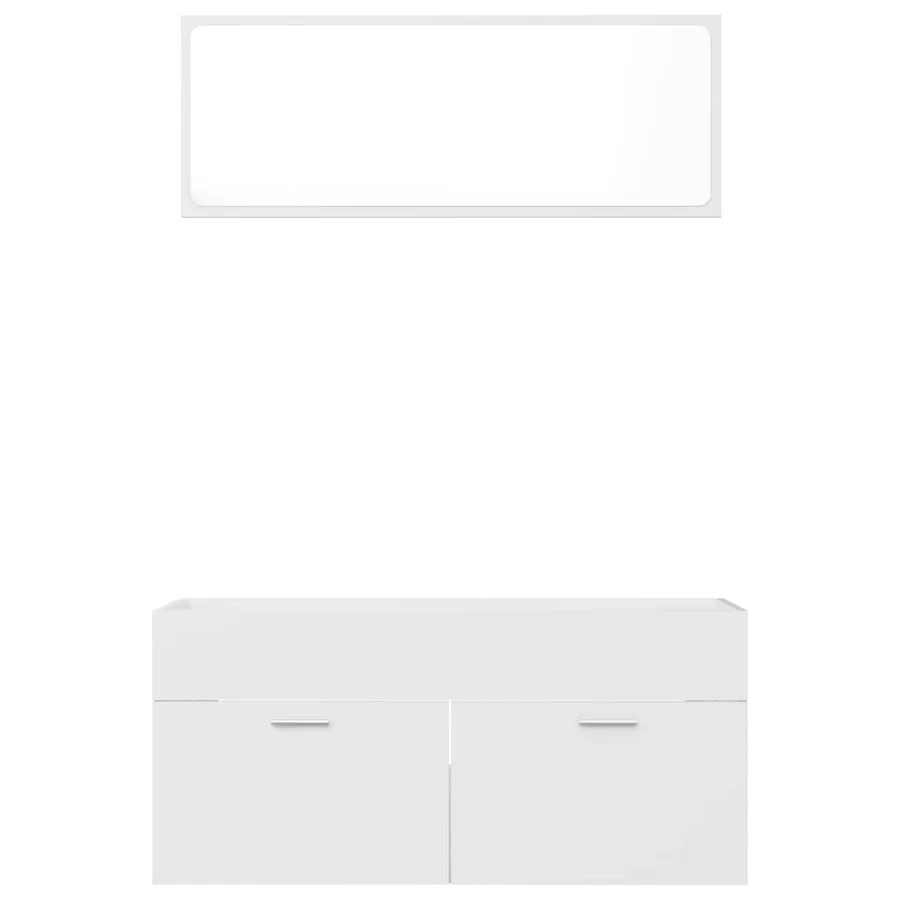 Ensemble de meubles de salle de bain 2pcs blanc bois ingénierie - 6